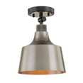 thumbnail image 2 of Vanity Art 1-Light Industrial Flush Mount Ceiling Light fixture in Black W/Antique Brass with Metal Shade Semi Flush Mount for Hallway, Entryway, Foyer, Bedroom, Cafe, Bar FM208-1BK-AB-DG, 2 of 3