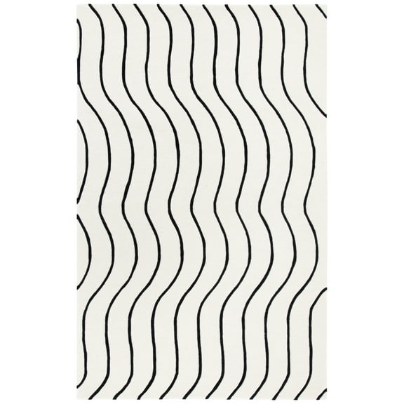 SAFAVIEH Fifth Avenue Dayna Geometric Area Rug, Ivory/Black, 5' x 8'