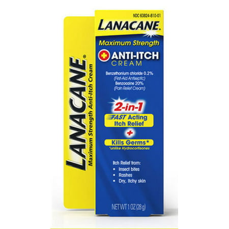 5 Pack - Lanacane Maximum Strength Anti-Itch Medication Cream 1oz
