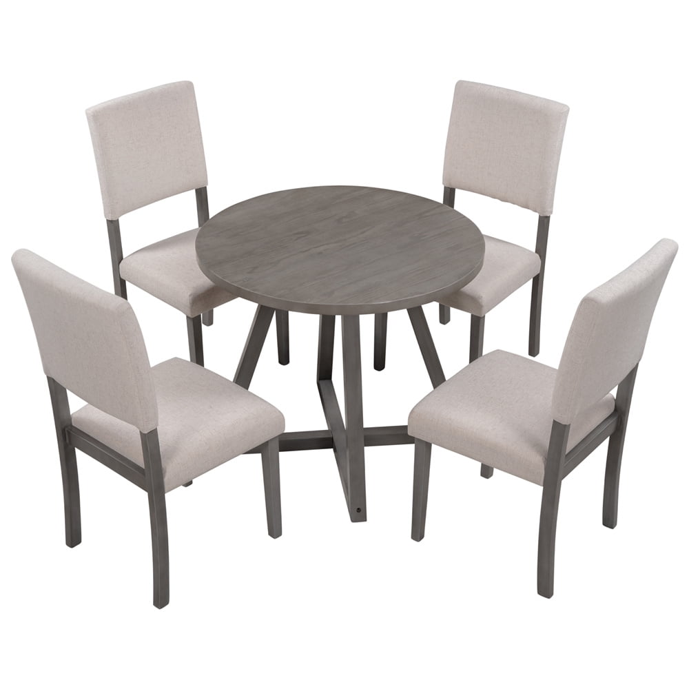 round 4 seater dining table and chairs