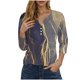 thumbnail image 1 of Blusas de Manga Corta para las Mujeres Impresas 3/4 Manga Cuello Redondo Blusa Casual, Ligero Diario Superior, 1 of 5