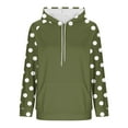 thumbnail image 5 of Olyvenn Hoodies for Women Oversized Polka Dot Long Sleeve Sweatshirts Casual Y2K Hoodies Pullover with Pockets Fall Fashion Army Green XXL, 5 of 6