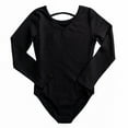 thumbnail image 4 of Rainbeau Moves Premium Nylon Long Sleeve Basic Leotard, Little Girls, Black, XS-XL, 4 of 7