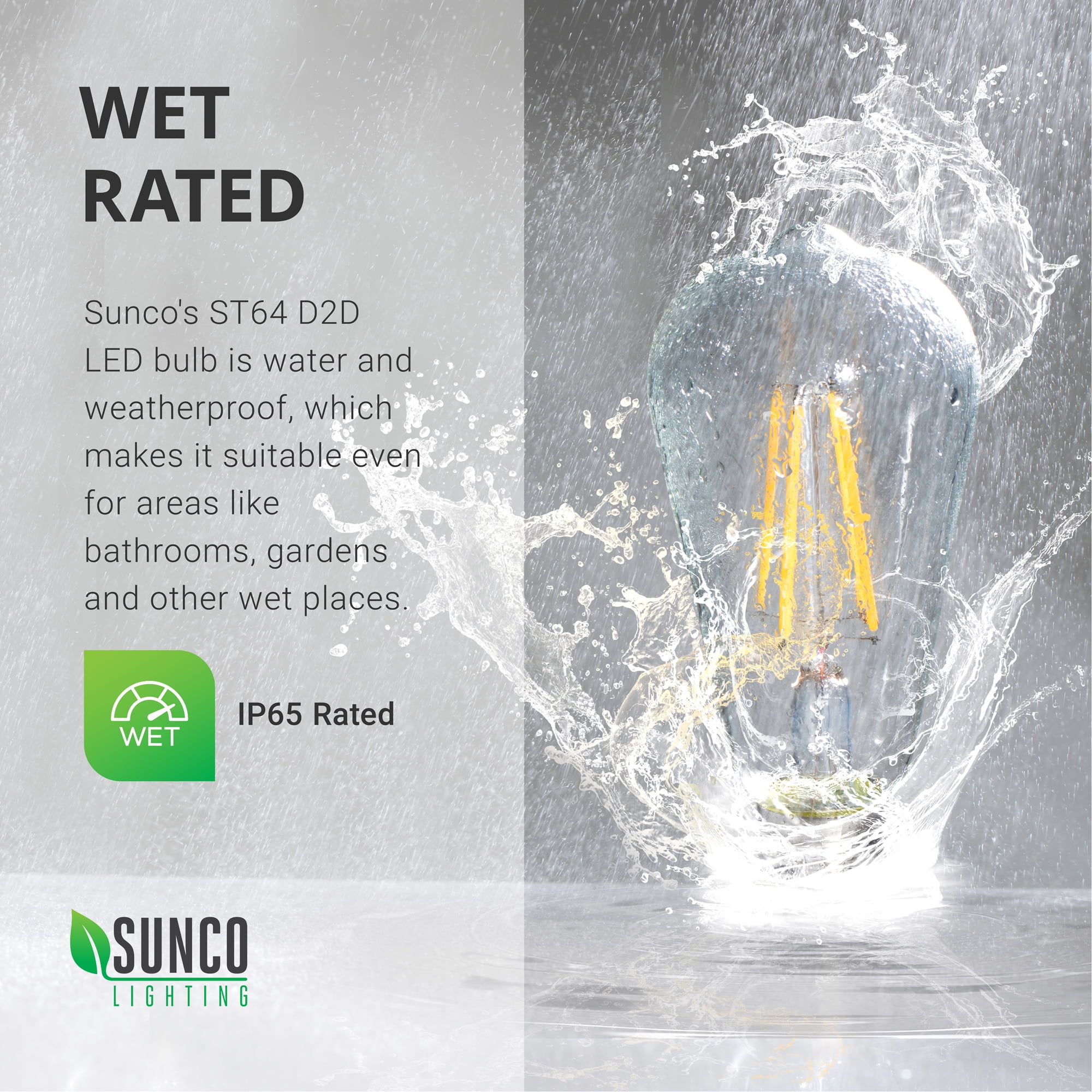 Sunco Lighting 4 Pack ST64 LED Bulb, Dusk-to-Dawn, 7W=60W, 2700K Soft White, Vintage Edison Filament Bulb, 800 LM, E26 base, Outdoor Decorative String Light - UL, Energy Star