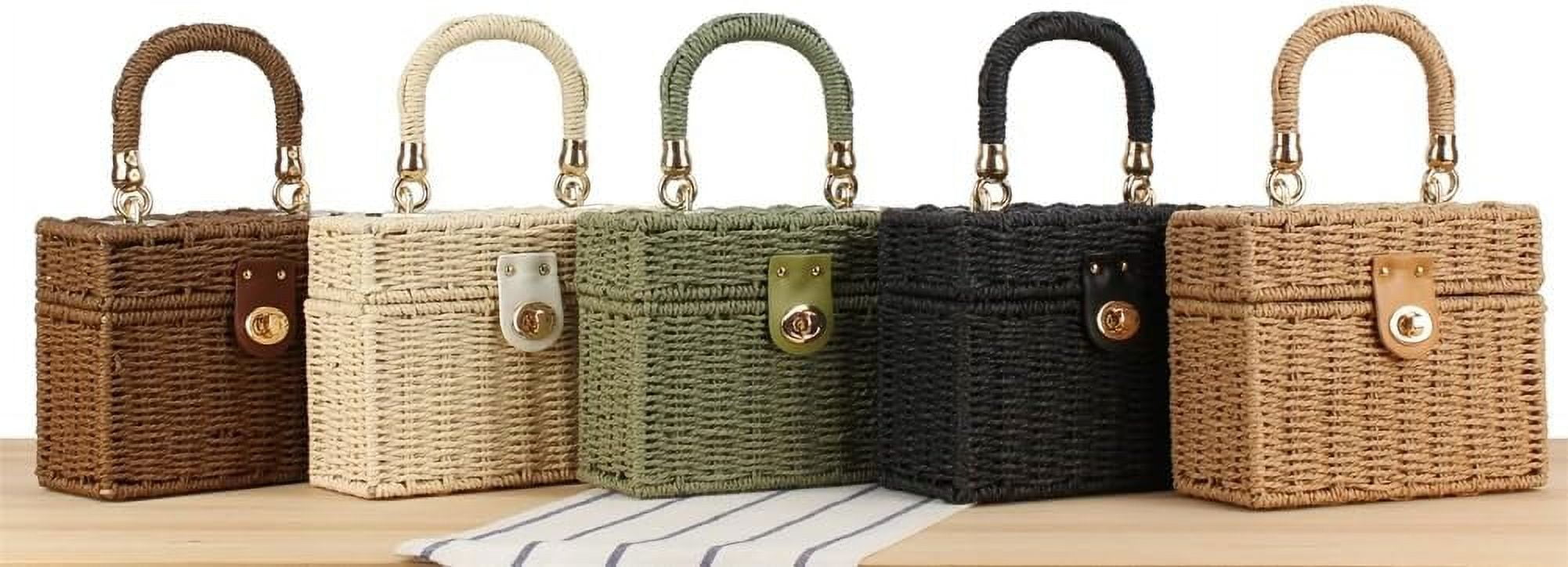 Straw Handbag for Women Crossbody Shoulder Bag Hand Woven Hobo Purse Casual Rattan Summer Beach Totes Clutch