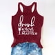 thumbnail image 2 of Camisetas sin mangas para beber para mujeres, niñas adultas, verano, playa, gráfico divertido, espalda cruzada, chaleco, blusa con refranes Pompotops  lopia990242, 2 of 5