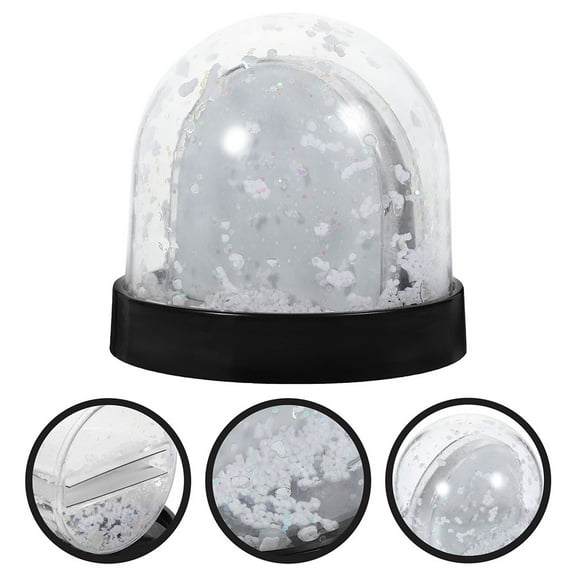 MLINS 2pcs Snow Globe Craft Kit DIY Sublimation Photo Snow Globe for Christmas and Birthday Gifts Clear Plastic Winter Theme