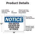 thumbnail image 2 of (2 Pack) Gas Meter Located On Other Side Of Fence OSHA Notice Sign 18 Inch X 12 Inch Indoor / Outdoor Rust-Free Aluminum Metal Signs for Workplace, Workshop, and Construction Site, Made, 2 of 8