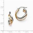 thumbnail image 3 of FB Jewels Leslie's Sterling Silver Rose-tone Polished Hoop Earring, 3 of 3