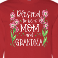 thumbnail image 4 of Inktastic Blessed to Be a Mom and Grandma Pink Flowers Long Sleeve T-Shirt, 4 of 5