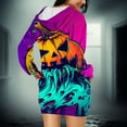 thumbnail image 4 of Taqqpue Halloween Costume Hoodie Dress for Women Fashion Ghost Pumpkin Witch Mini Dresses Long Sleeve Outfit Cosplay Halloween Party Dress with Pockets, 4 of 7