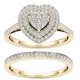 thumbnail image 1 of Anillo de compromiso de dos piezas con forma de corazón de melocotón y diamantes de moda europea y americana para mujer, 1 of 4