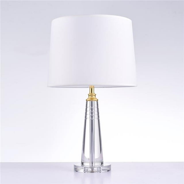 Pasargad Home PMT-10 Modus Lampe de Table en Métal et Cristal, Blanc et Clair