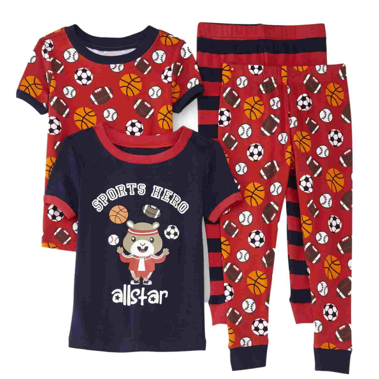 Joe Boxer Infant & Toddler Boys 2Pack Sports Themed Pajama Sleepwear