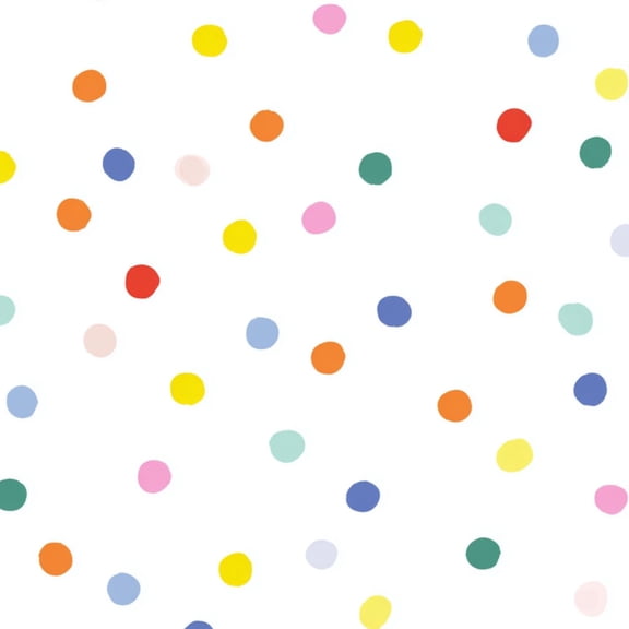 Peel and Stick Wallpaper Colourful rainbow polka dots seamless Festal confetti Scandinavian 24in x 118in Contact Paper Removable Self Adhesive Wall Mural Wall Decor for Bedroom Kitchen Cabinets