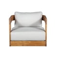 thumbnail image 2 of Paradiso Outdoor Solid Teak Swivel Chair - Light Grey Fabric, 2 of 5