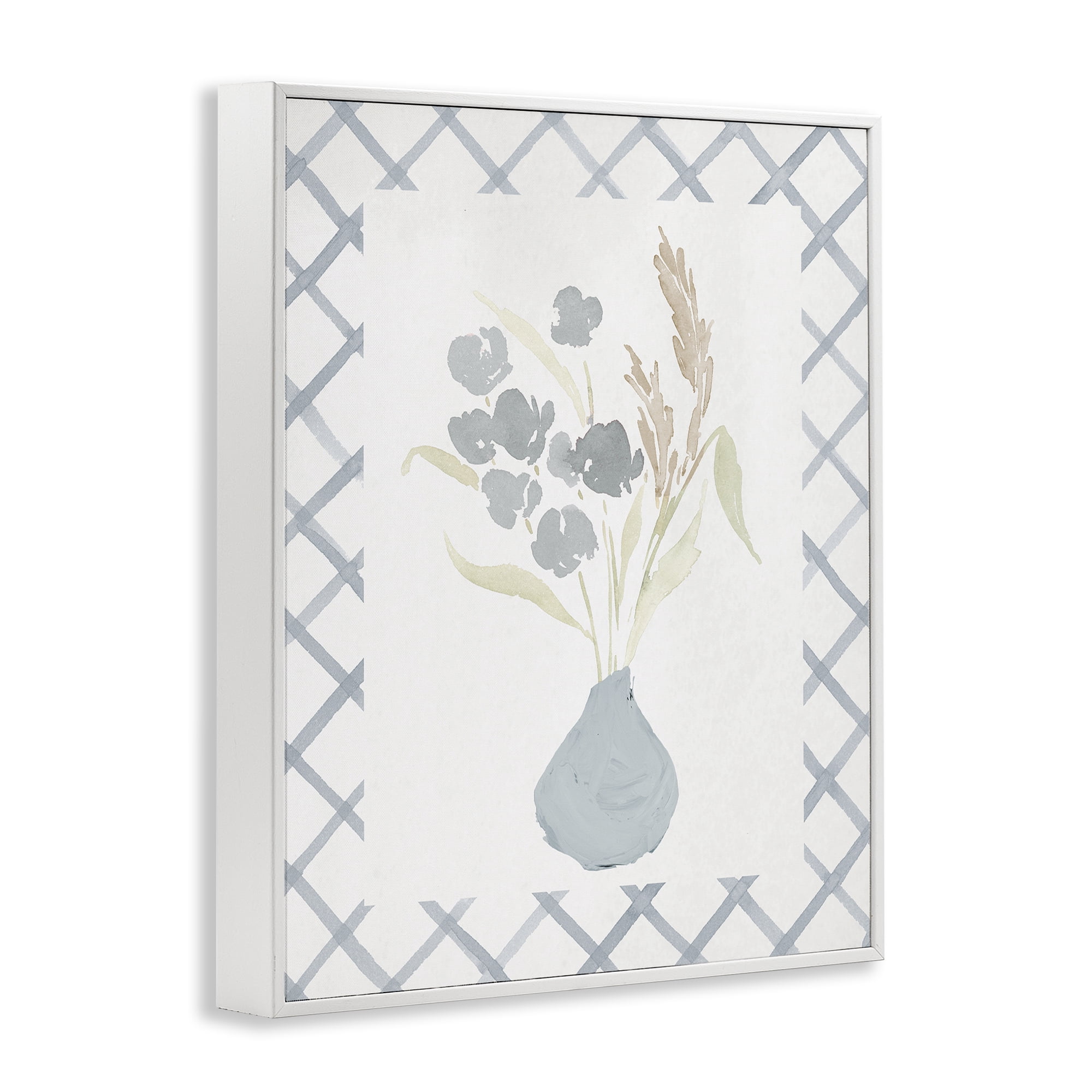 Stupell Industries Muted Blue Anna Bouquet White Framed Giclee Art, design by Lucille Price