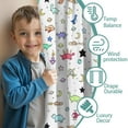 thumbnail image 3 of Blackout Kids Curtains,Rainbow Dinosaurs Rockets Pattern Childrens Insulated Curtains Set Of 2,Bedroom Essentials,Toddler Room Decor 42"x54", 3 of 5
