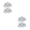 thumbnail image 2 of Guardoinrt 2pcs Cute Smiling Clouds For Decorative Wall Stickers Cloud Wall Boards ABS 3d Wall Board Easy To Install type 1 2Set, 2 of 6