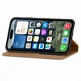 thumbnail image 3 of Flip Wallet Case Compatible with iPhone 16e, PU Leather Magnetic Folio Cover with with Card Holder & Stand Function Shockproof Durable Full Protection Phone Case, for Men Women, Brown, 3 of 5