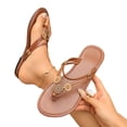 thumbnail image 4 of Fankiway Women's Floral Flip Flops Thin Strap Non-Slip Flat Sandals Summer Boho Coffee 7.5, 4 of 9