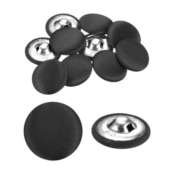 Uxcell 10pcs Fabric Cloth Buttons 1" Round Sewing Button with Shank, Dark Pink