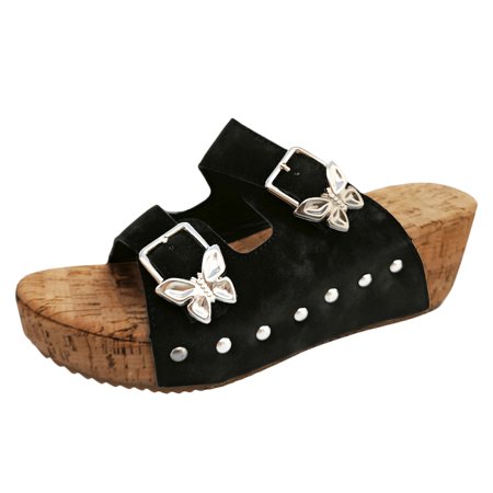 

Xboschi Womens Sandals Dressy Comfortable Sandals For Women s Plus Size Slope High Heeled Sandals Fashion Hollow Design High Heeled Sandals