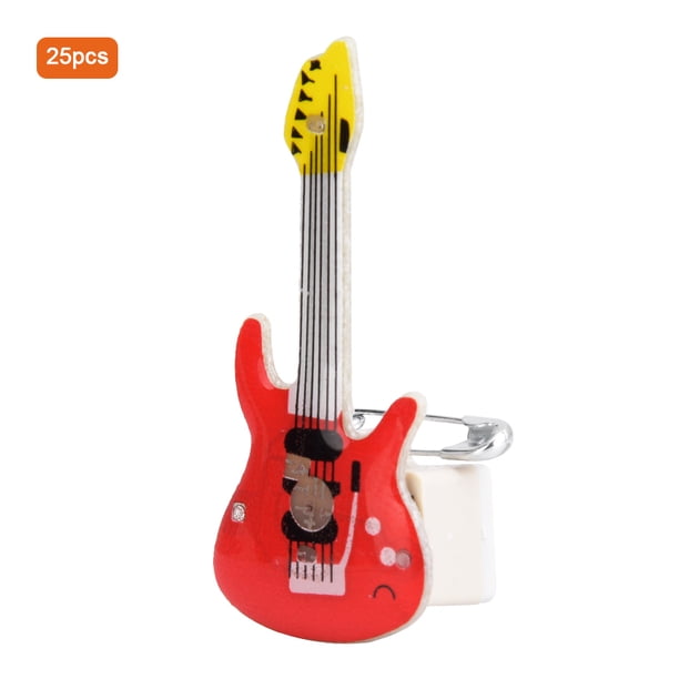 25 Piezas Pon De Insignia De Broche De Animales De Guitarra Luminosa, Favores De Fiesta LED Navidad Para Manualidades De Bricolaje, álbum De Recortes, Horquilla,