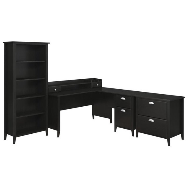 Kathy Ireland by Bush Connecticut 4 Piece Office Set in Black