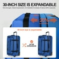 thumbnail image 2 of 30" Large Checked Luggage Expandable Softside Suitcase with Wheels Heavy-Duty Waterproof Wheeled Luggage Bag, Blue - TA069, 2 of 8