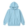 thumbnail image 6 of Unisex Zip Up Hoodie Boys Girls Lightweight, Toddler Girl Sweatshirt Full Zip, Light Kids Sweat Jackets With Zipper And Hood Light Blue 15-16 Years, 6 of 6