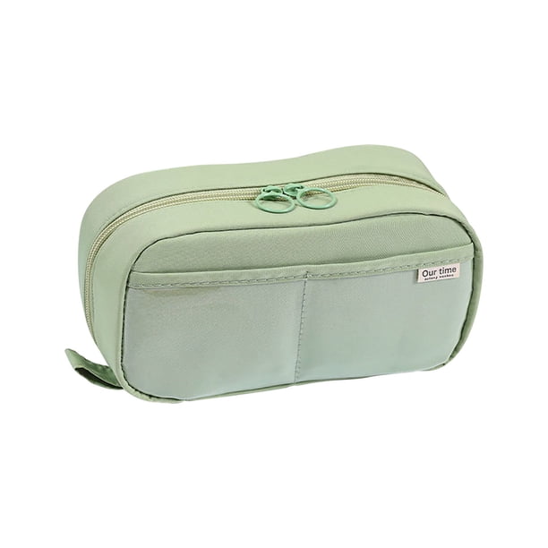 Estuche Transparente de Gran Capacidad | Caja de Papelería de Poliéster Resistente | Organizador Transparente para Bolígrafos, Borradores y Cinta Correctora | Bordes Redondeados Fáciles de Limpiar |