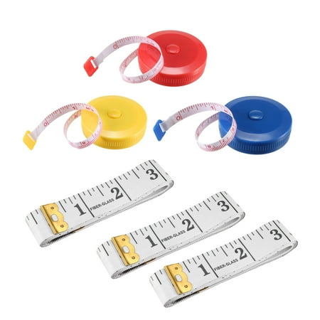 

Uxcell 60 Inch Tape Measure Tailor Soft Tape Measure and Retractable Measuring Tape 6 Pack in 1 Set