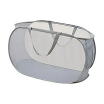 KMWGRE Popup Mesh Laundry Basket Durable Handles Collapsible Laundry Baskets Folding Clothes Pastic Hamper for Laundry Room College Dorm