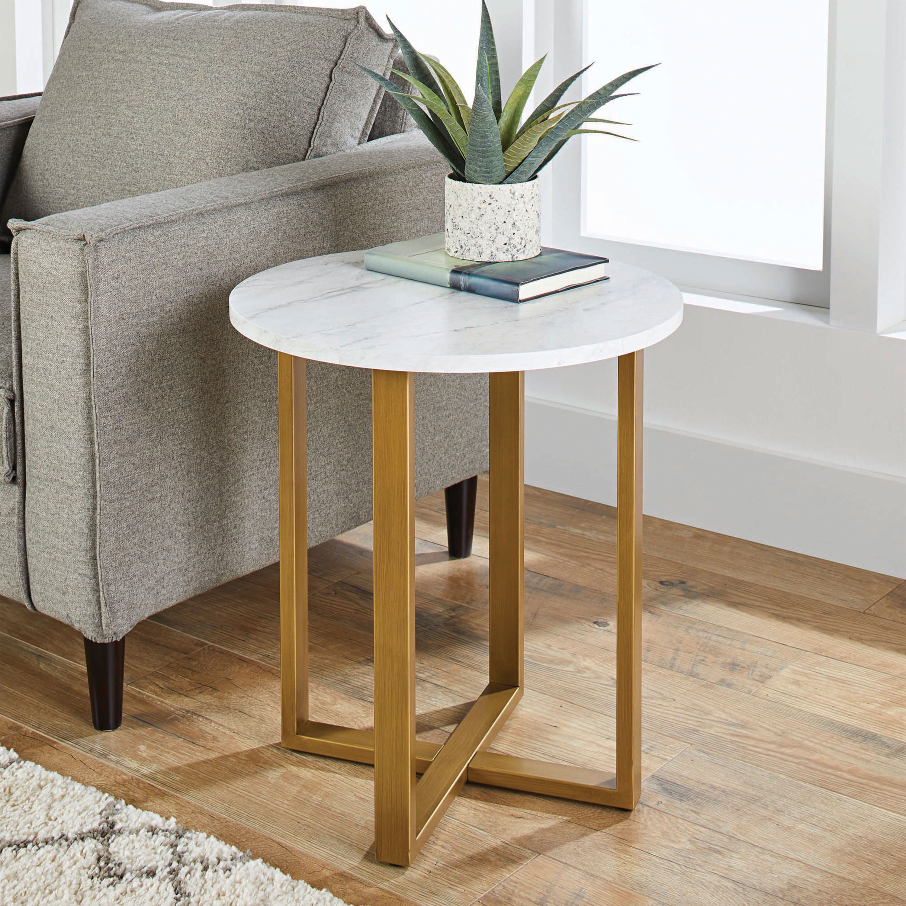 Better Homes Gardens Lana Modern Side Table With Faux Marble Top