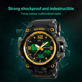 thumbnail image 4 of SKMEI Men's Digital Sports Watch, Large Face Military Waterproof Watches for Men with Stopwatch Alarm LED Back Light Sports Watch,Gold, 4 of 9