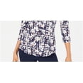 thumbnail image 3 of JM Collection Women's Printed T-Shirt Blue Size 2XL, 3 of 3