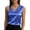 Blue-06, variant on Women's Satin Tank Top Elegant Irregular Shoulder V Neck Camisole Dressy Blouse for Party & Work