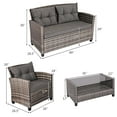 thumbnail image 3 of Costway 8PCS Patio Rattan Furniture Set Coffee Table Cushioned Sofa Garden Lawn Gray, 3 of 10