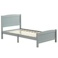 thumbnail image 2 of Ktaxon Deluxe Wood Platform Bed with Headboard, Teen Bed Gray,Twin, 2 of 11