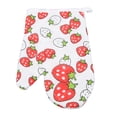 thumbnail image 2 of Four Gants Polyester Coton Imprimé Motif Cordon Design Cuisson Micro-Ondes Mitaines pour la Cuisine, 2 of 8