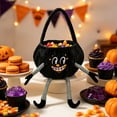 thumbnail image 5 of Halloween Pumpkin Candy Buckets Baskets with Legs, Halloween Goodie Candy Treat Snack Cookie Gift Wrap, Party Favors Supplies Decorations - Black, 5 of 6