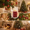 thumbnail image 6 of Fllostpr 24PC Electroplated Christmas Ball Ornaments, Shatterproof Hanging Decor Set for Xmas Tree Wreath Garland Party Indoor, Red 1.2", 6 of 7