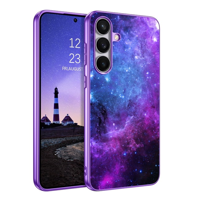 Funda para teléfono GUAGUA Galaxy S25 FE, 6.7 pulgadas, nebulosa azul oscuro brillante