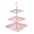 thumbnail image 1 of YYV Tiered Fruit Stand Three Tier Dessert Serving Tray Foldable Multi Tier Cake and Fruit Plate for Parties Weddings Afternoon Tea Kitchen Display Three Tiered Fruit Tray, 1 of 4
