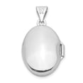 thumbnail image 3 of Auriga 925 Sterling Silver Rhodium-plated 17mm Domed Oval Locket Pendant for Women(L- 24.3mm, W- 14.1mm), 3 of 6