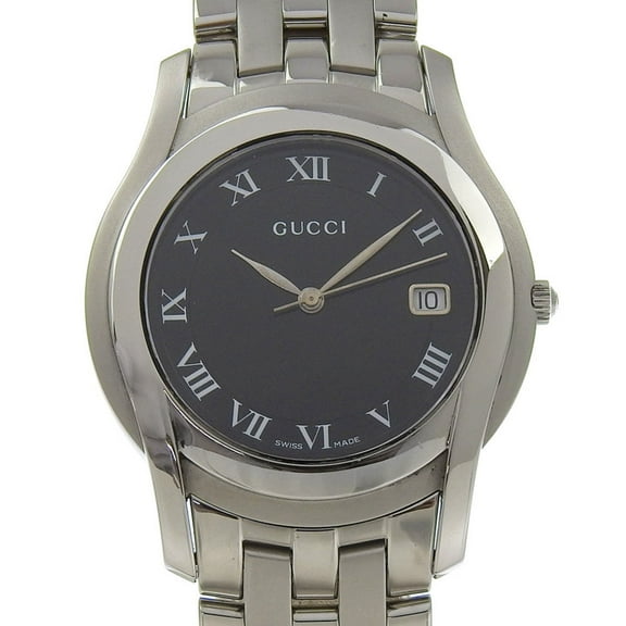 Pre-Owned Gucci GUCCI Watch 5500M Stainless Steel Quartz Analog Display Black Dial... (Good)
