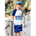 thumbnail image 5 of Lanbubble Boys Two Piece Rash Guard Swimsuits Sets Bathing Suits with Trunks 4-10 Years, 5 of 7