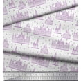 thumbnail image 2 of Soimoi Purple Japan Crepe Satin Fabric Sketch Monuments Architectural Print Fabric by Yard 42 Inch Wide, 2 of 3