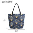 thumbnail image 5 of FORMRS Womens Canvas Tote Bag with Zipper Inner Pocket Shoulder Handbag, Elegance Art Pattern, 5 of 7